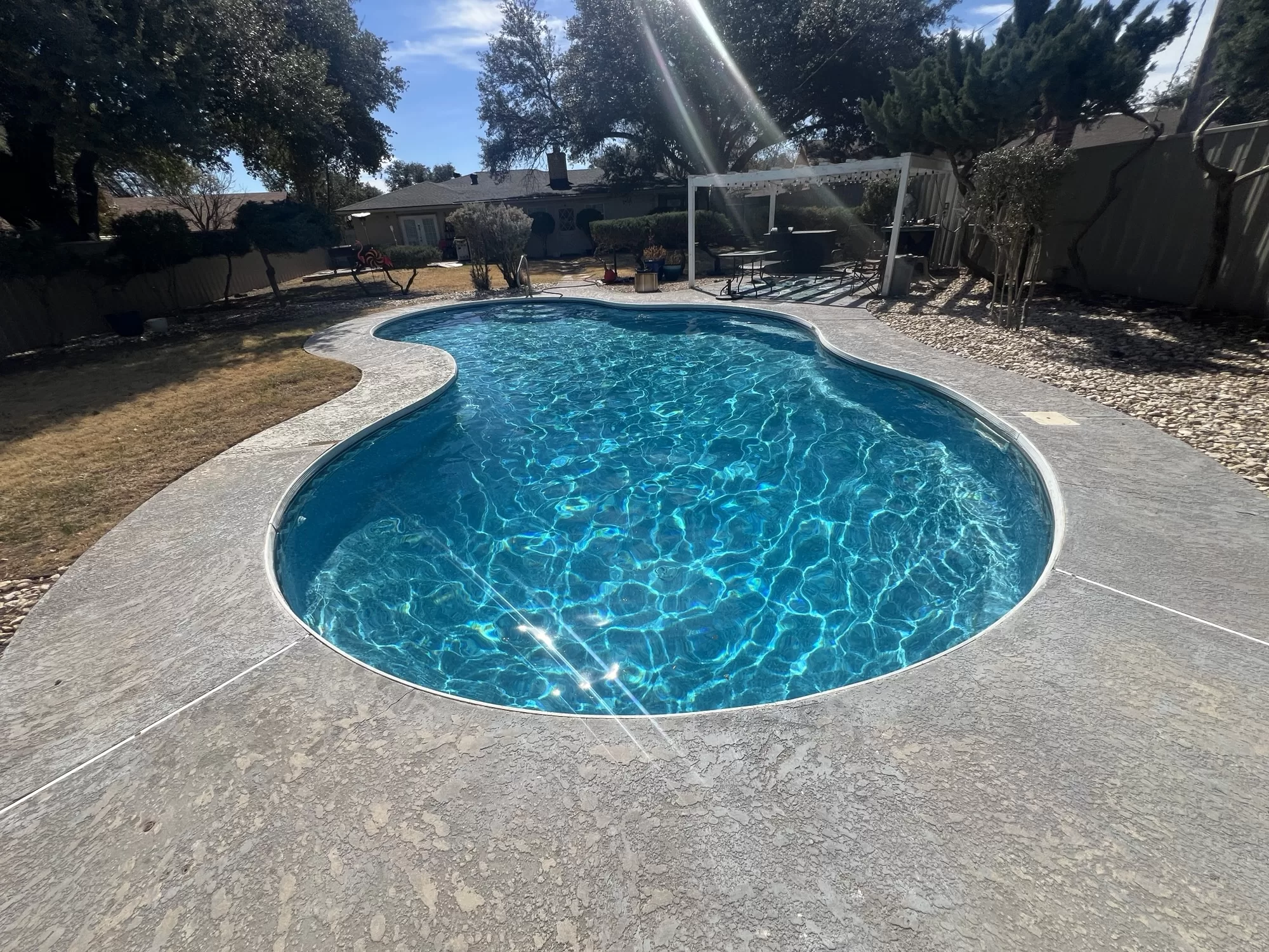 Clean pool in San Angelo after Concho Valley Pool service